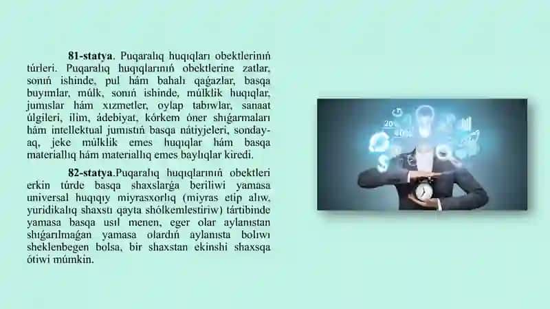 Isler hám xızmetler - puqaralıq huqıqınıń obekti sıpatında 4