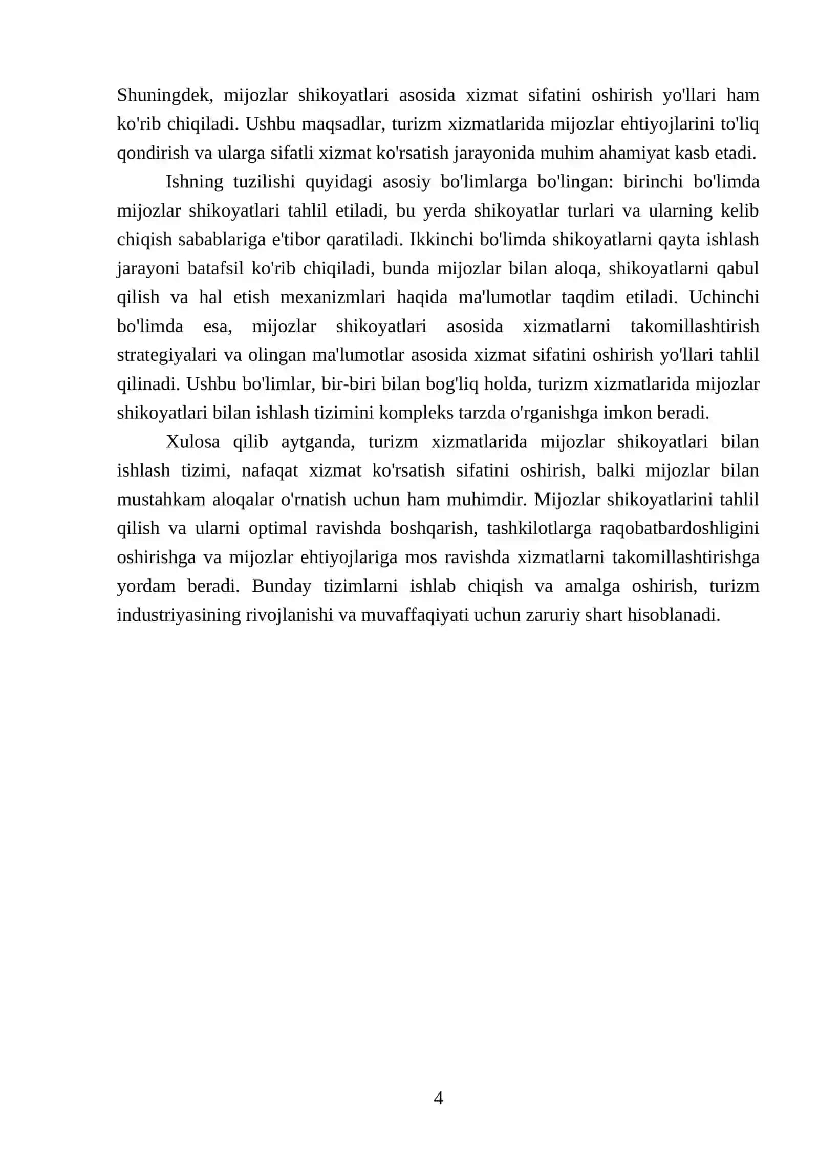 Turizm xizmatlarida mijozlar shikoyatlari bilan ishlash tizimi 4