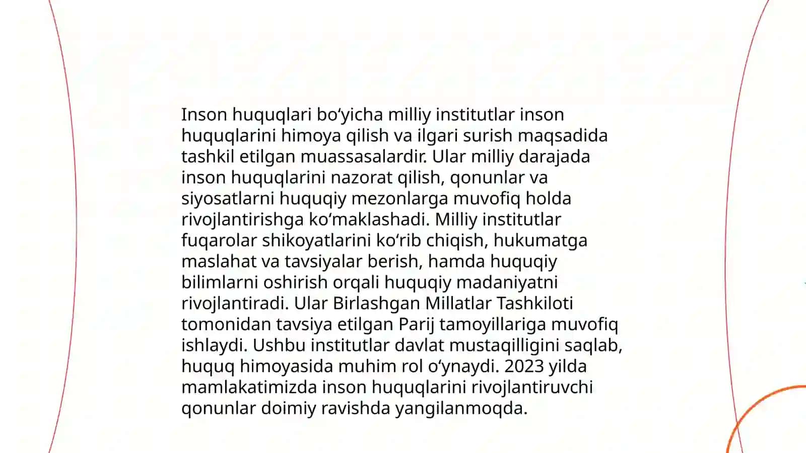 Yangi Oʻzbekistonda inson haq-huquqlari va erkinliklari kafolatining yaratilishi 4