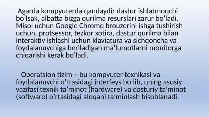 Operatsion tizim tarifi 4