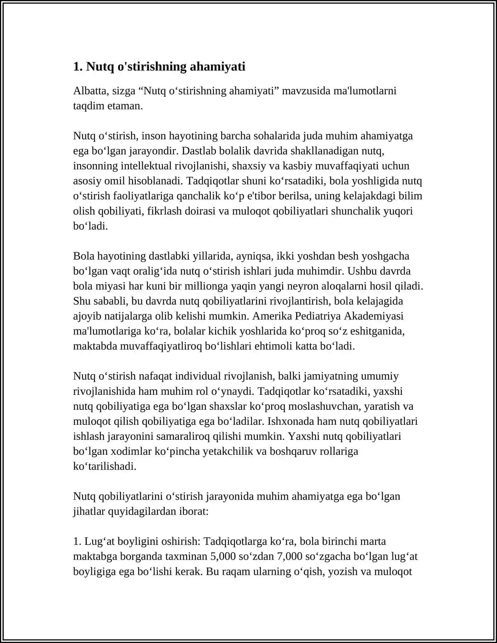 MAKTABGACHA KICHIK YOSHDAGI BOLALAR NUTQINI OʻSTIRISHNING VAZIFALARI, METODLARI VA VOSITALARI 4