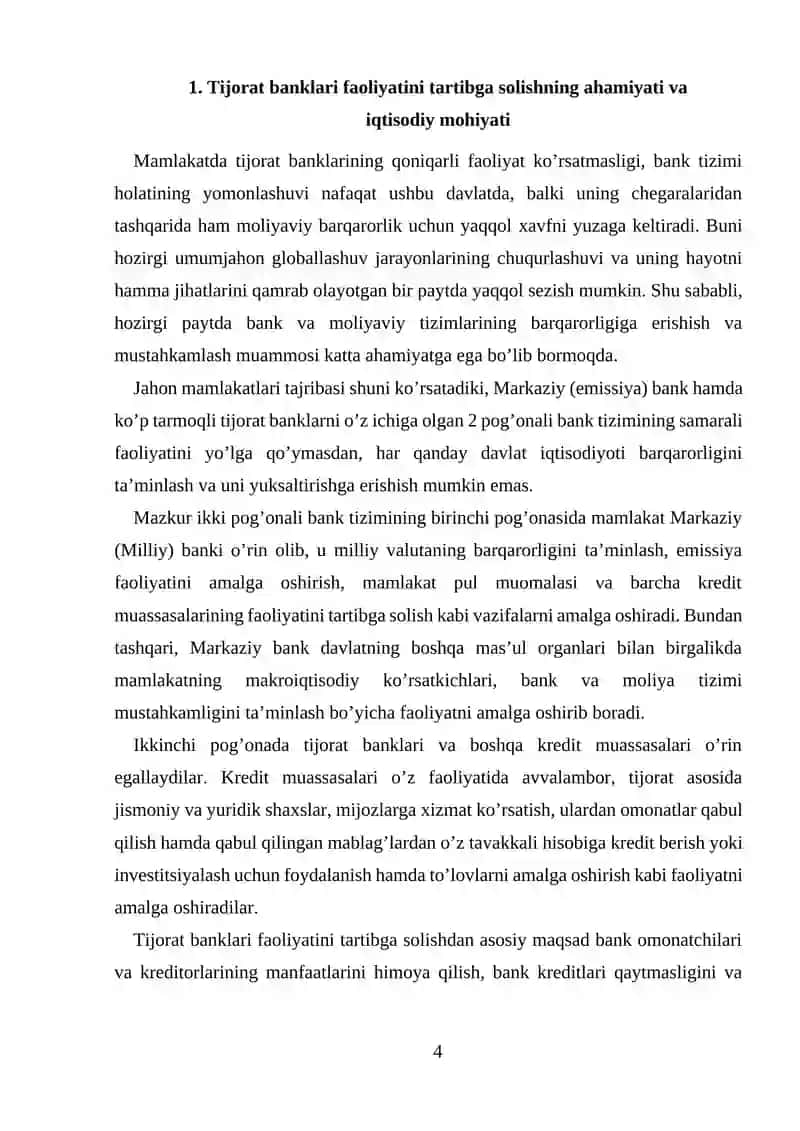 Tijorat banklari va ularning iqtisodiyotdagi ro'li 4