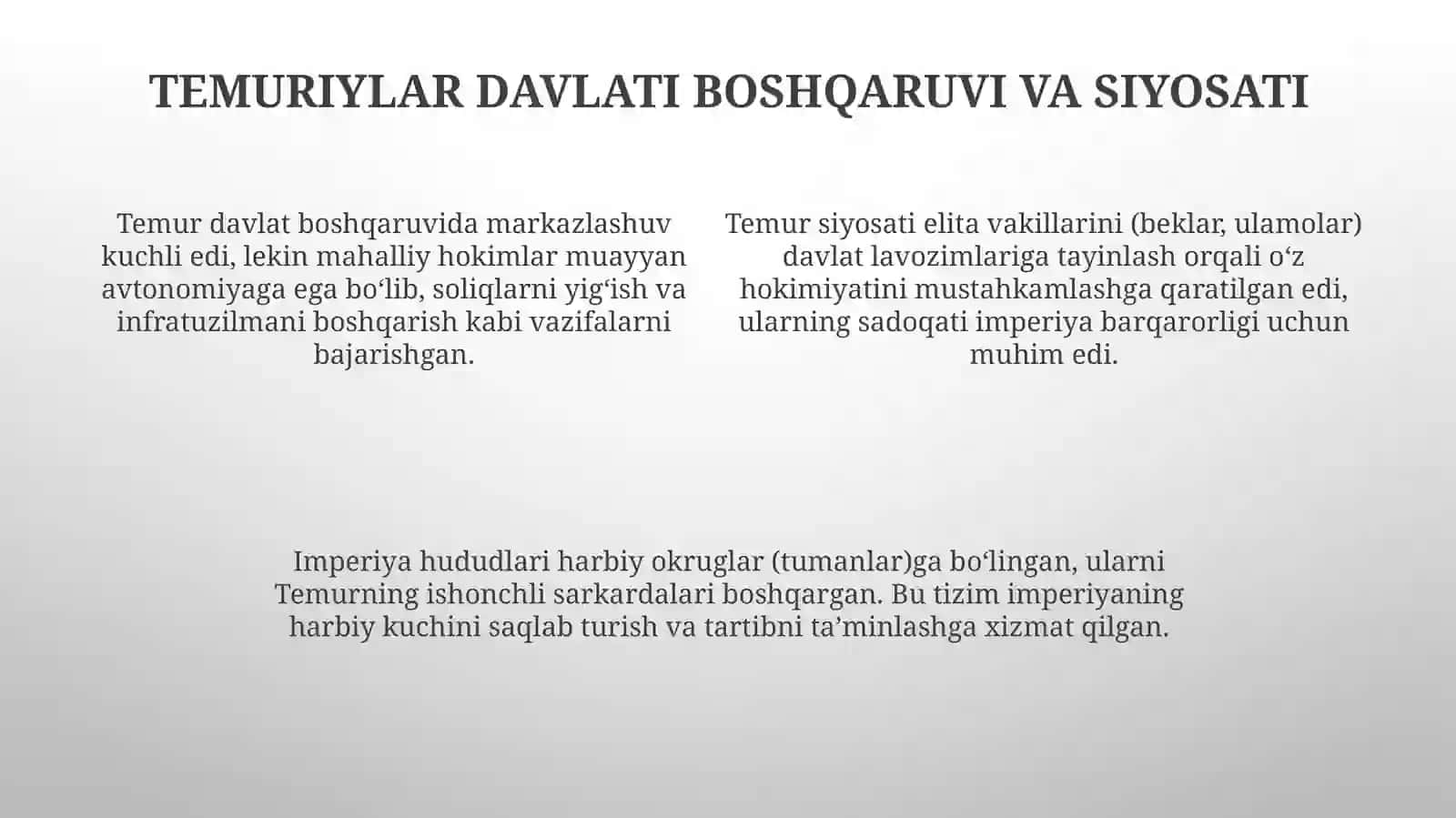 Amir Temur va Temuriylar davlati 4