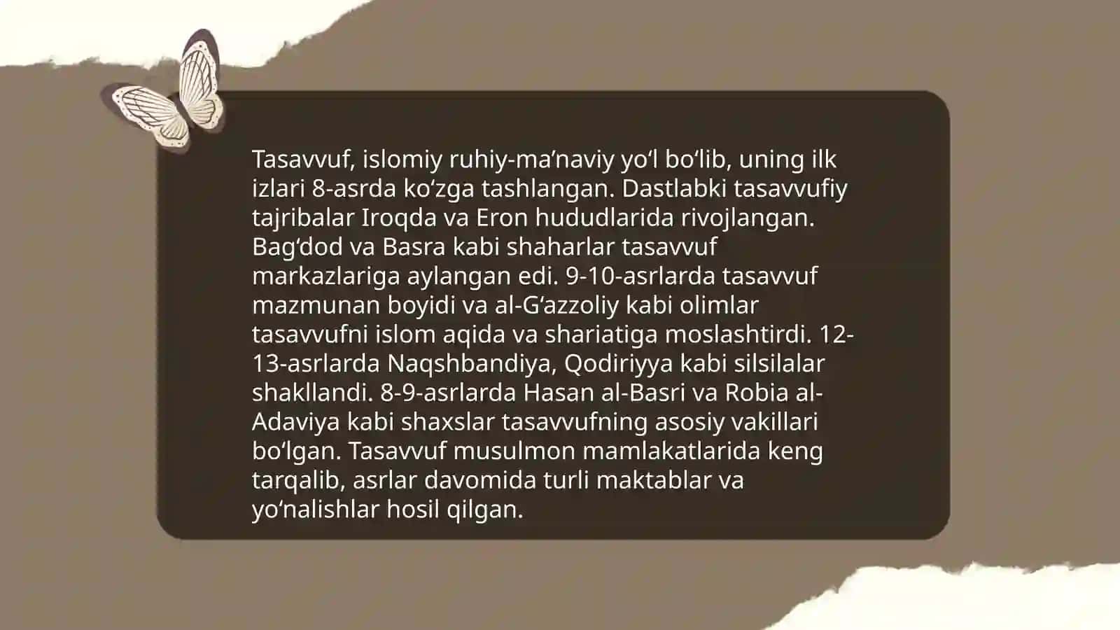 Tasavvufning mavzusi, taʼrifi va gʻoyasi 4
