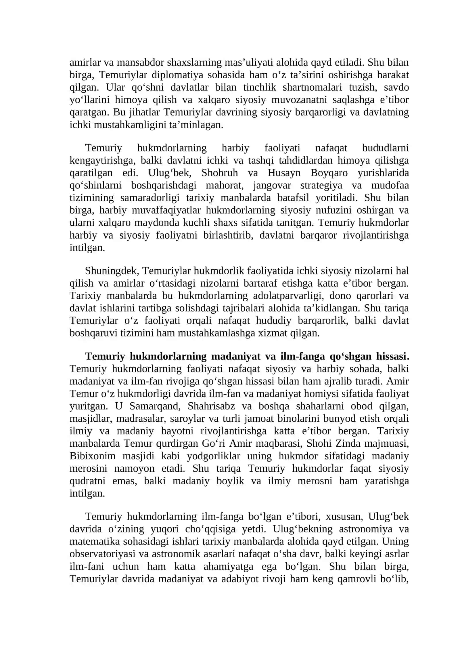 Temuriy hukmdorlar hayoti 4