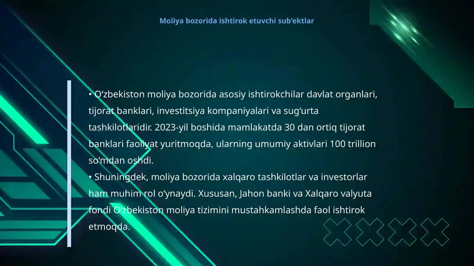 Oʻzbekiston moliya bozori hozirgi holat 4