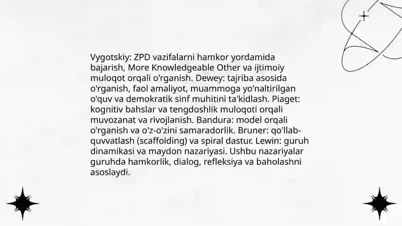 Guruhlarda hamkorlikda ishlashni tashkil etish texnikalarining mohiyati va ahamiyati 4
