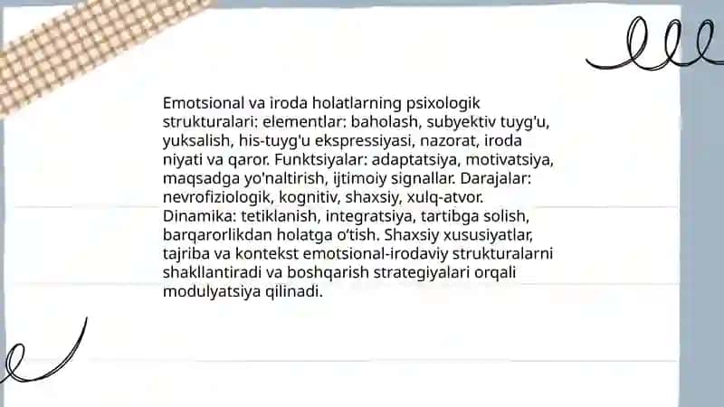 Shaxsning emotional irodaviy holatlari his tuygu va emotsiya funksiyalari va tashqi korinishlari emotsiyaning fundamental turlari 4