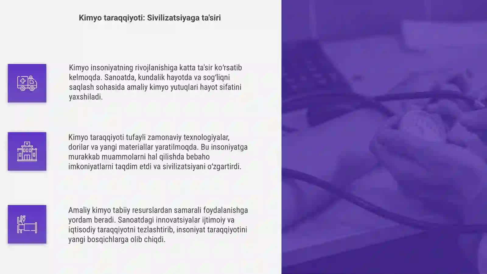 Inson sivilizatsiyasi va amaliy kimyo mavzusi 4