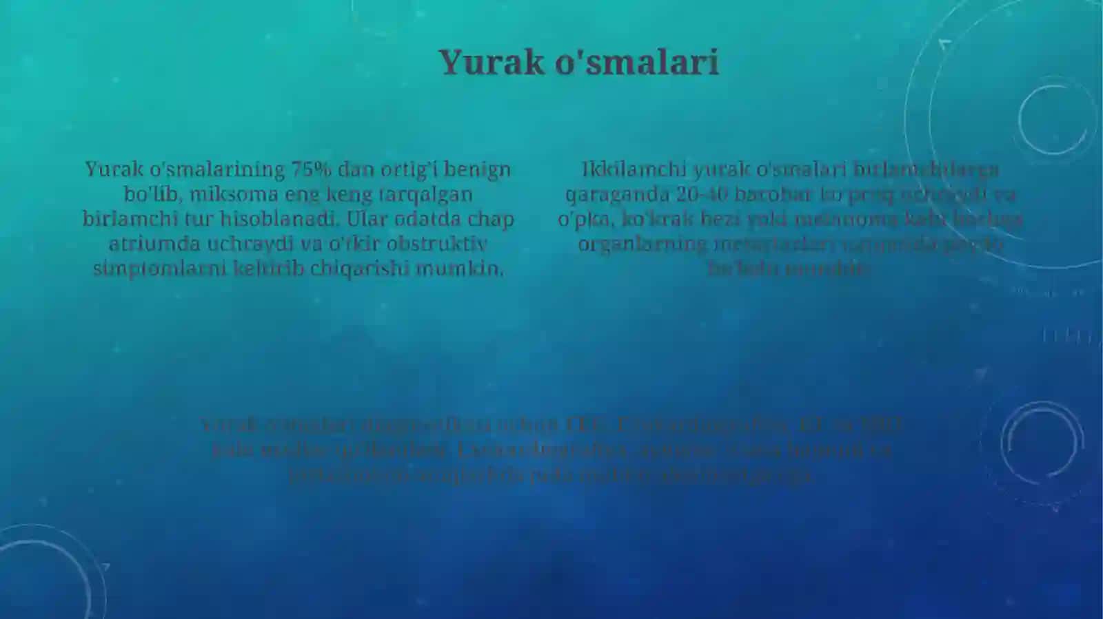 Perikardkasalliklari.Yurakoʻsmalari.Yuraktransplantatsiyasi 4