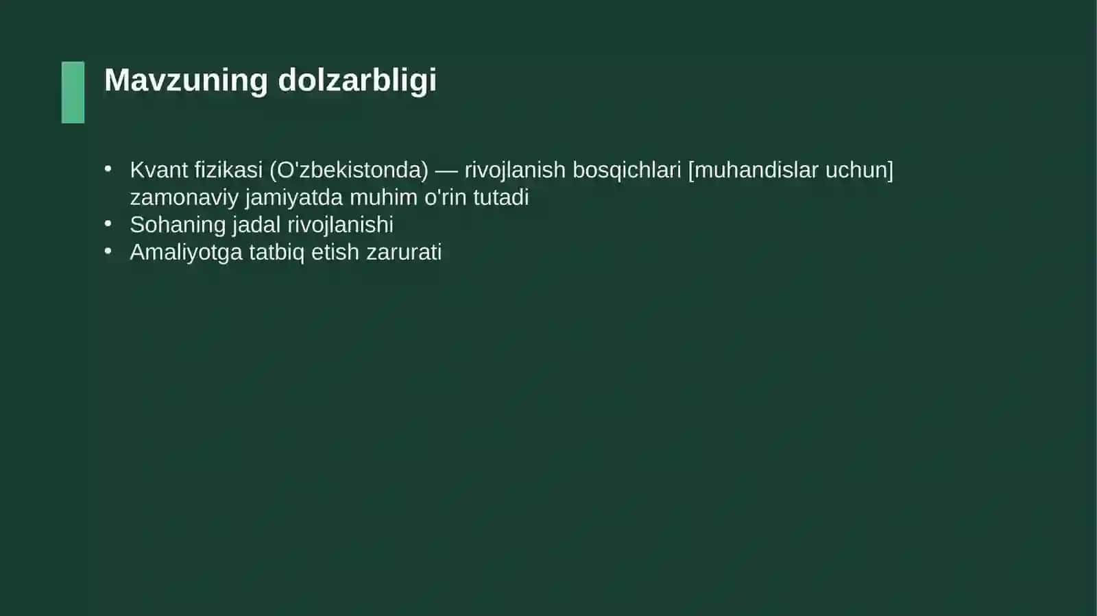 Kvant fizikasi (O'zbekistonda) — rivojlanish bosqichlari [muhandislar uchun] 4