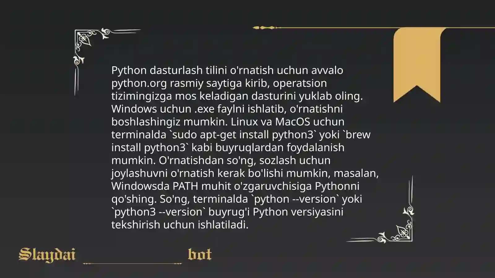 Python dasturlash tili asoslari haqida taqdimot 4