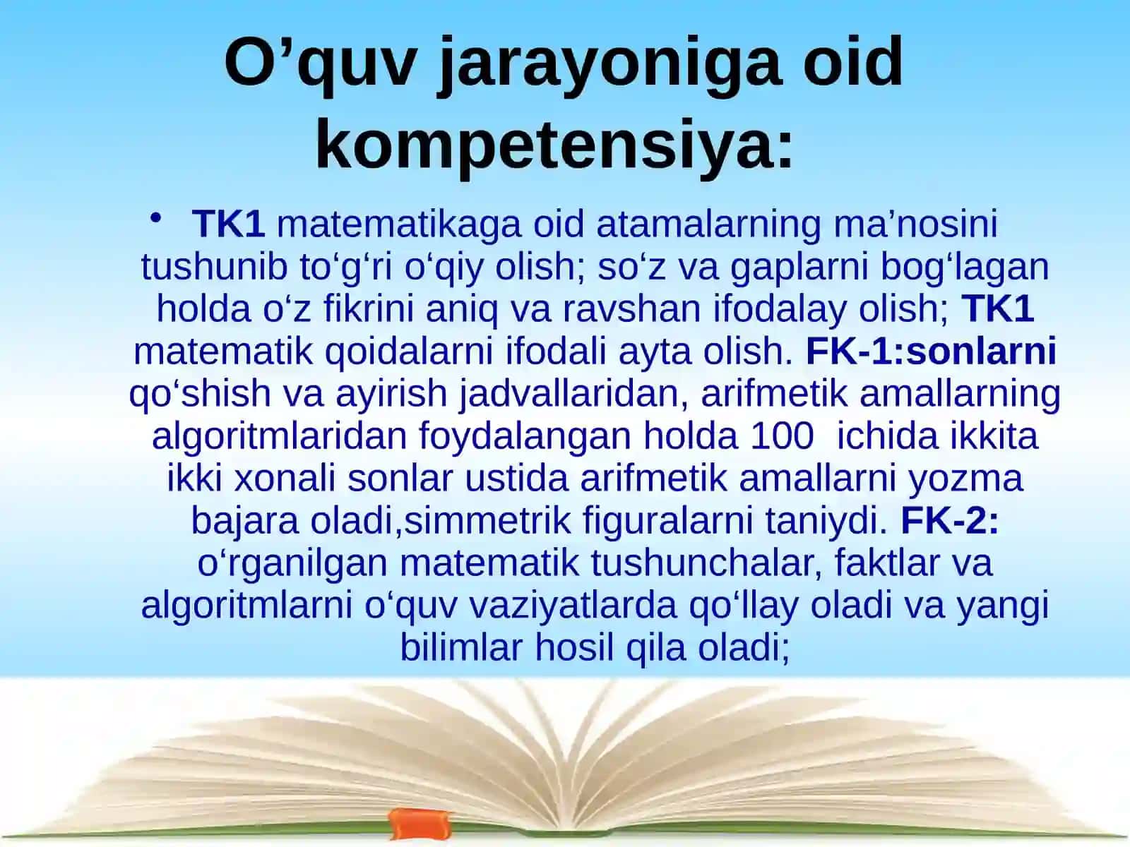 1-sinf matematika fanidan yozgan bir soatlik animatsion dars ishlanmasi 4