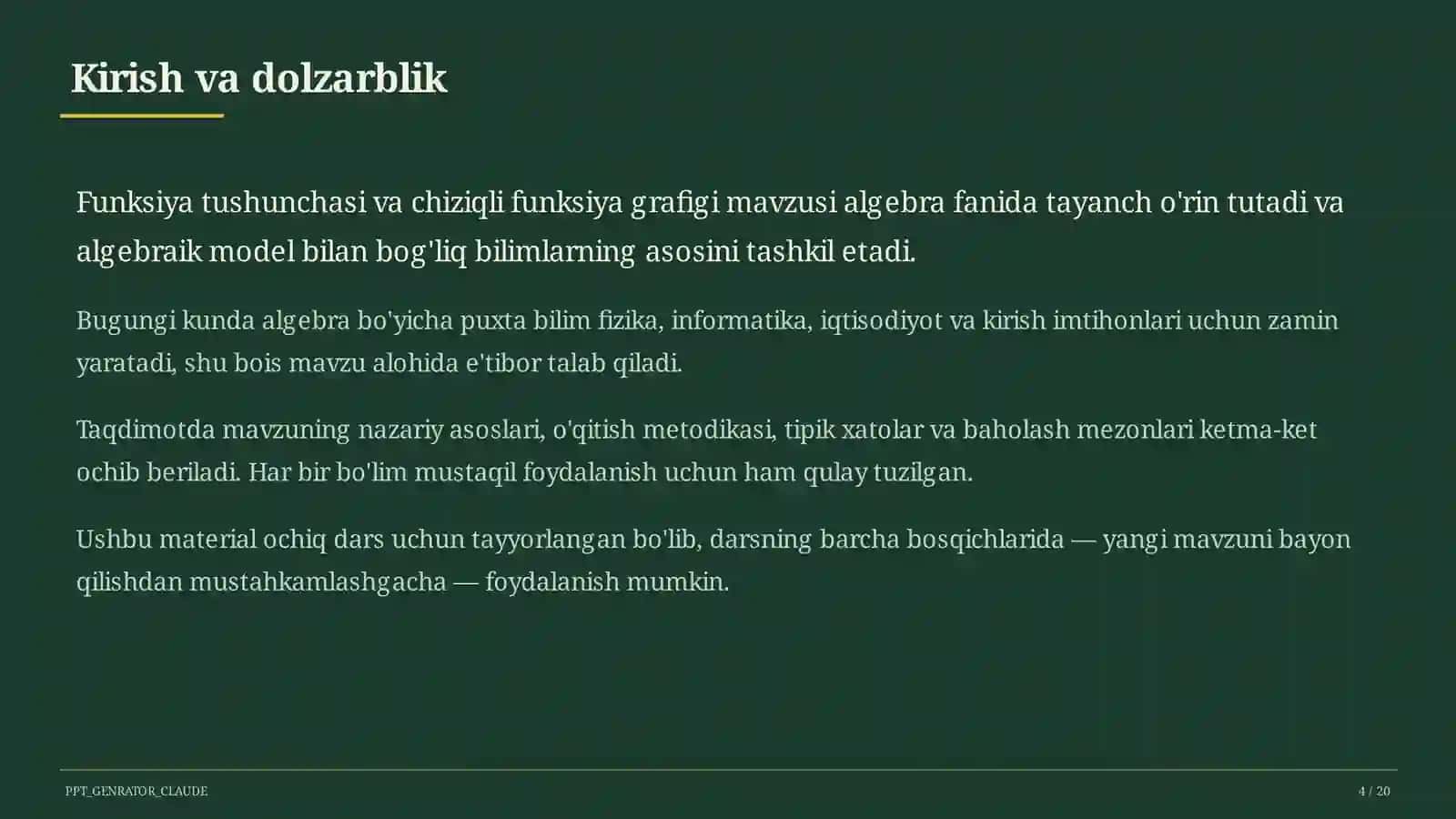 Funksiya tushunchasi va chiziqli funksiya grafigi (7-sinf) 4