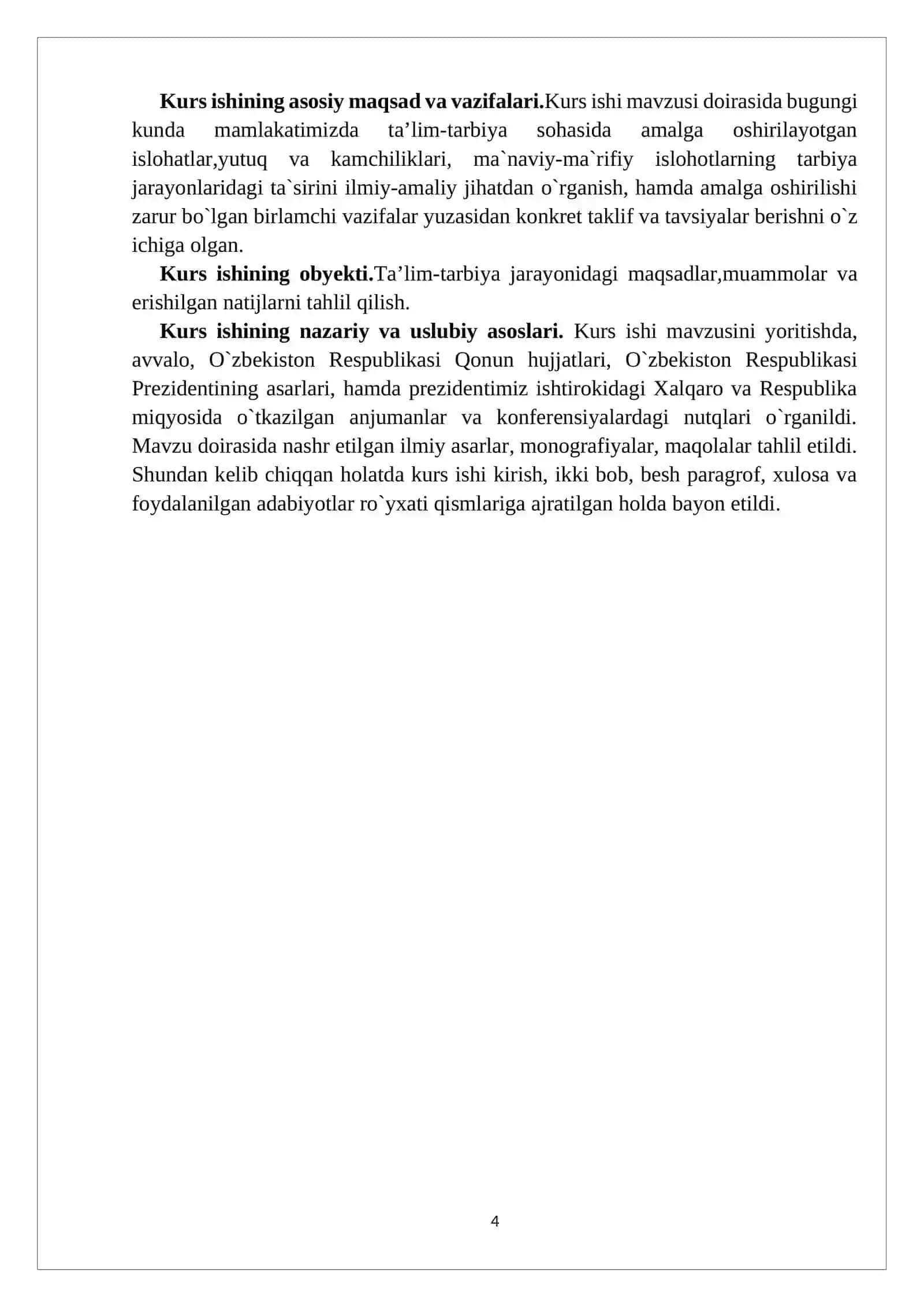 Hozirgi davr ta’lim-tarbiya jarayoni muammolar, maqsadlar va qo‘lga kiritilgan natijalar 4