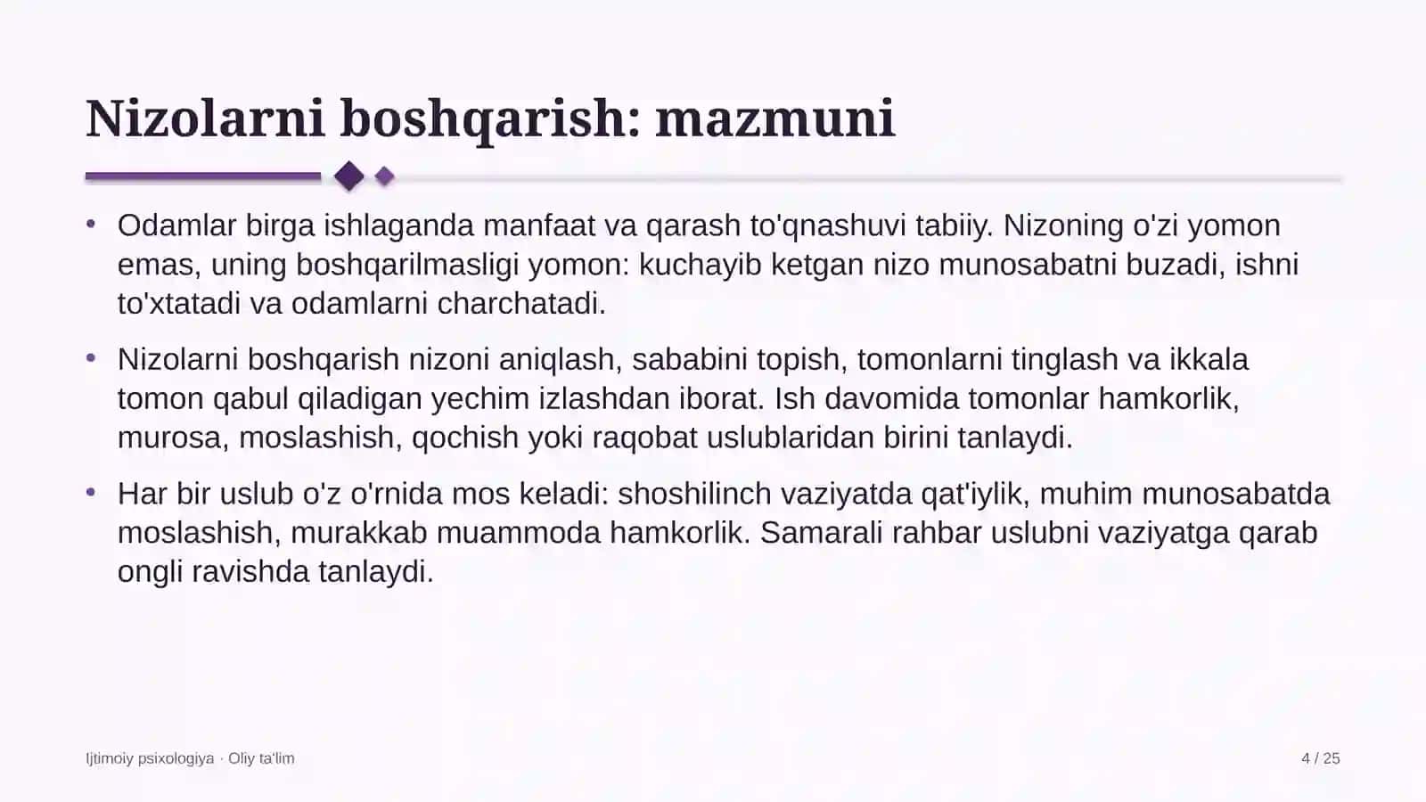 bandlikka ko'maklashish markazlarida nizolarni boshqarish 6391 4
