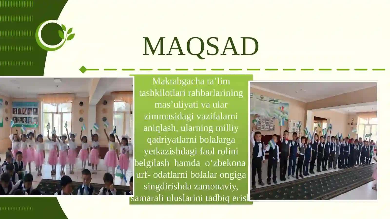 Maktabgachata’limvatarbiyada milliyqadriyatlarnitarg’ibetishda rahbarvazifalarivamas’uliyati 4