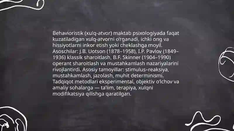 PSIXOLOGIK MAKTABLAR 4