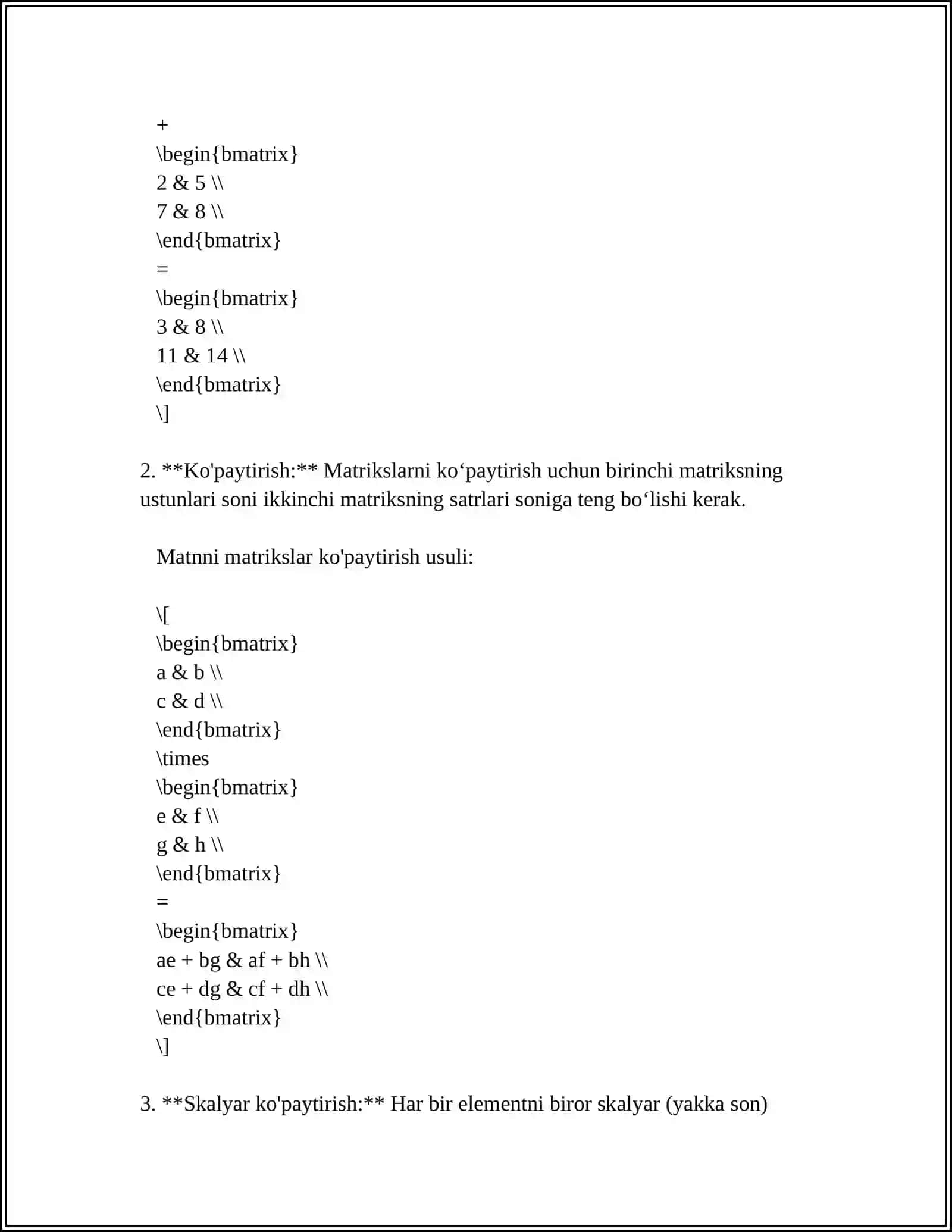 MATRITSALI KODLASH 4