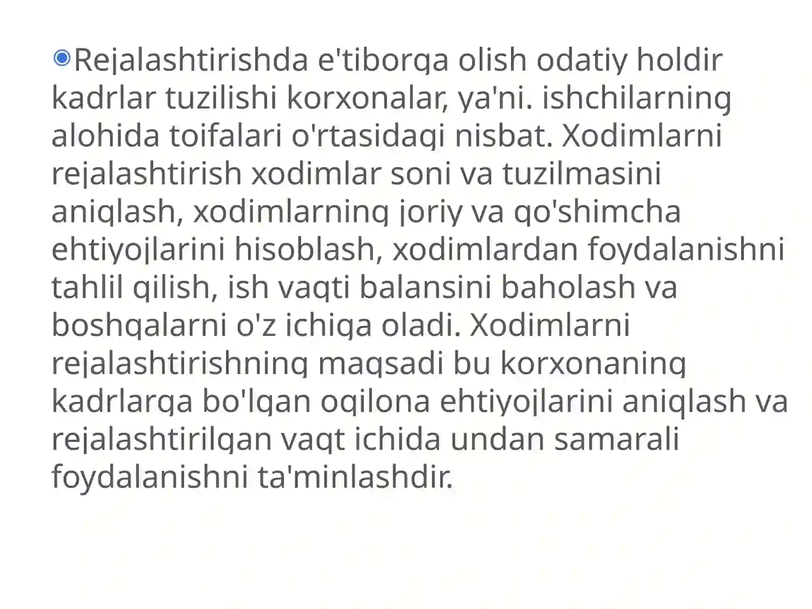Xodimlarga bo’lgan talabni rejalashtirish 4