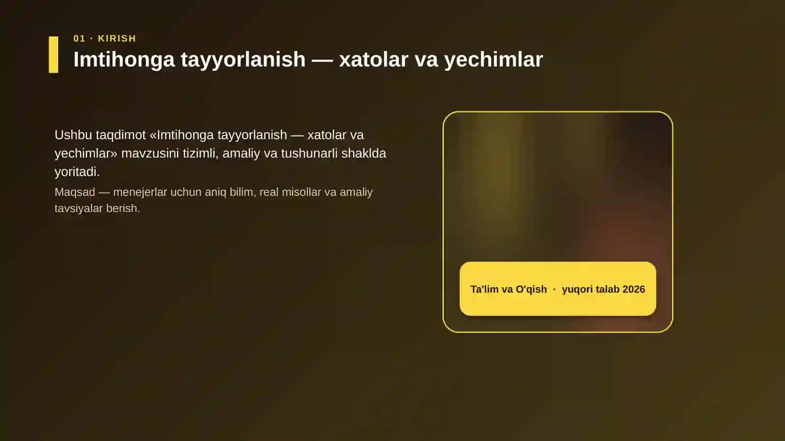 Imtihonga tayyorlanish — xatolar va yechimlar 4