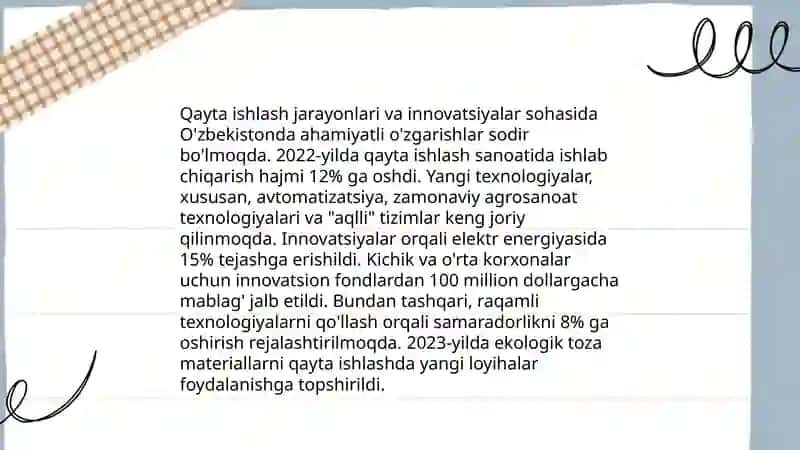 Chiqindisiz texnologiyalar yaratish 4