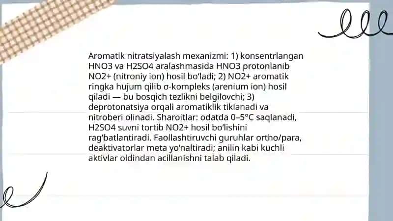 Nitrobirikmalar va aminlarning olinishi va xossalari 4