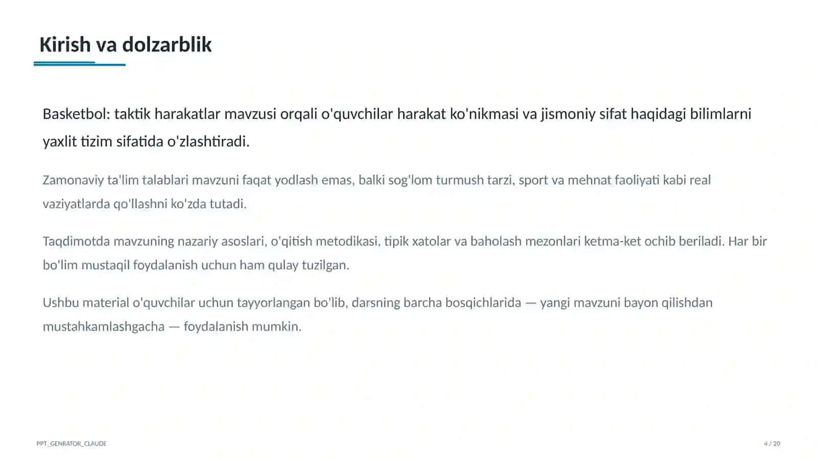 Basketbol: taktik harakatlar (8-sinf) 4