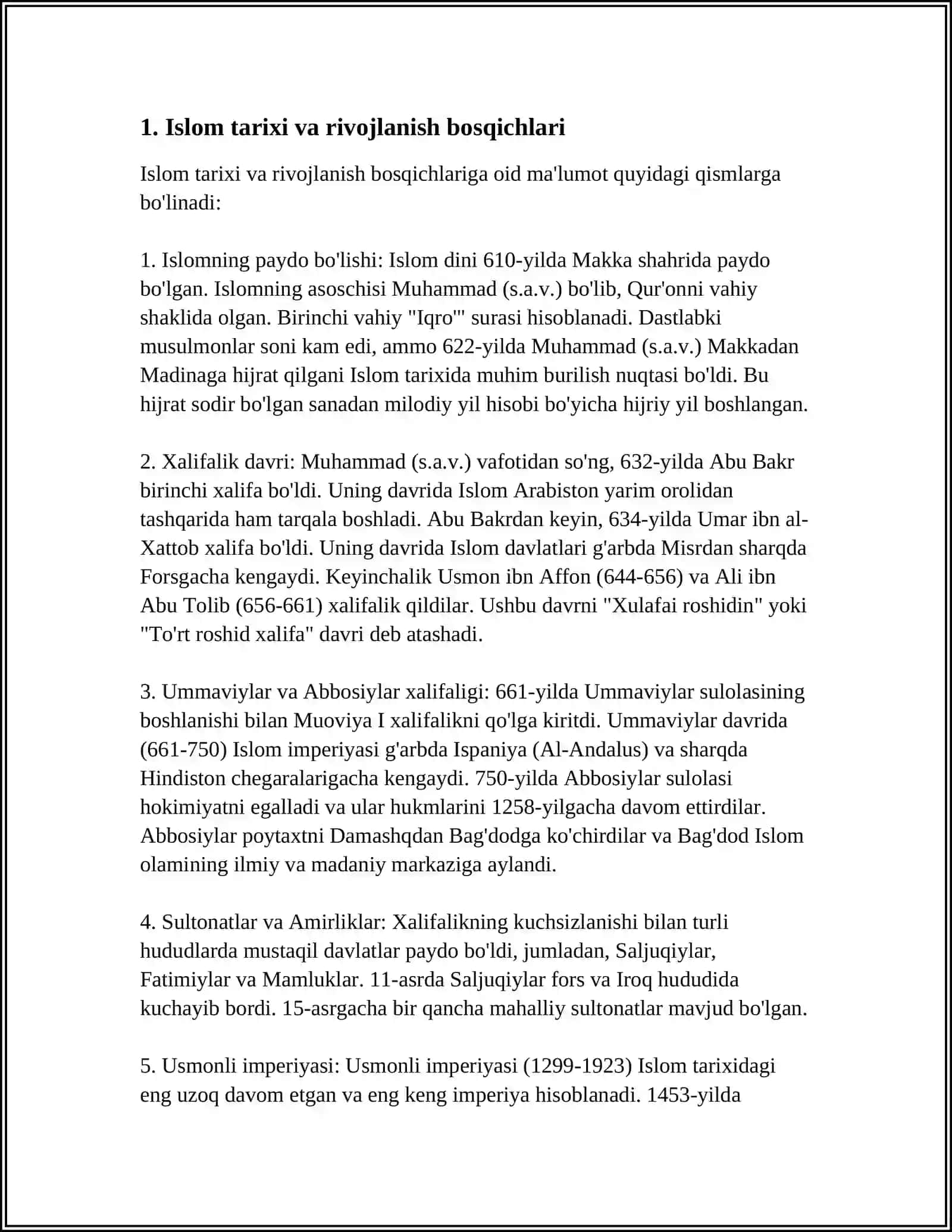 ISLOM OQIMLARI VA YO`NALISHLARINING PAYDO BO`LISHI SABABLARI 4