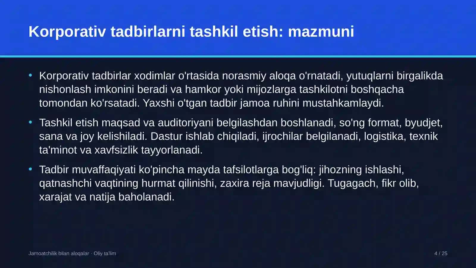 gidrotexnika qurilishida korporativ tadbirlarni tashkil etish 9926 4