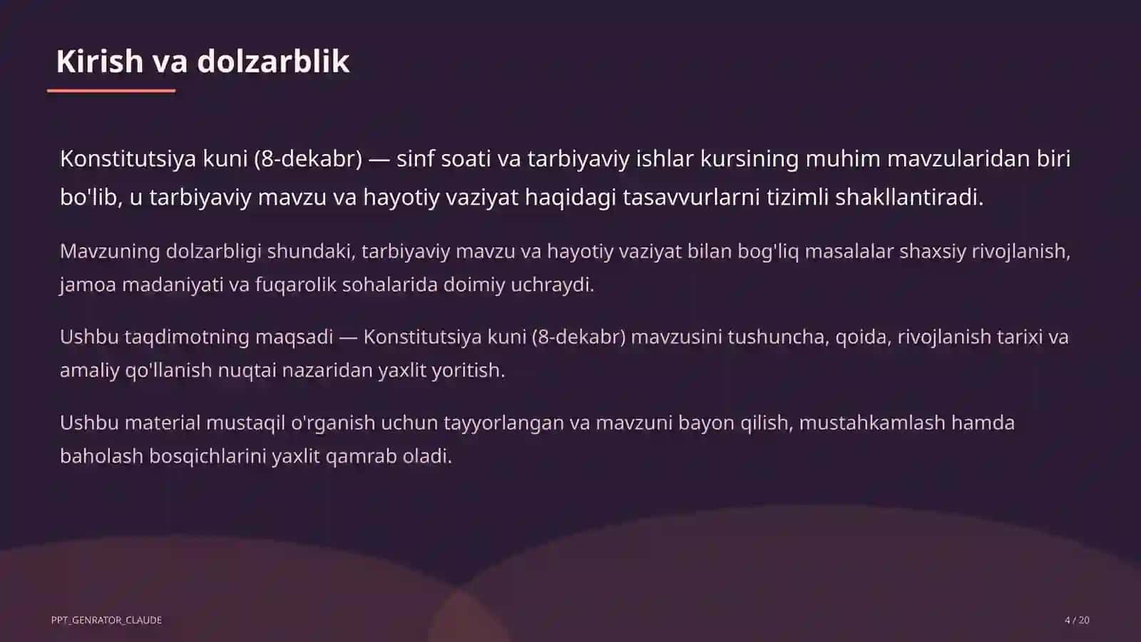 Sinf soati va tarbiyaviy tadbirlar 4