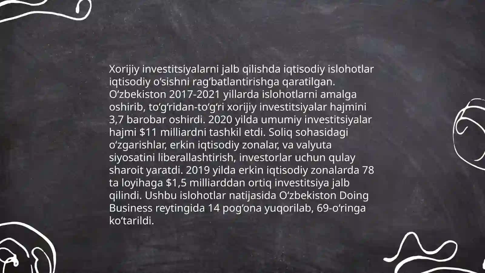 O'zbekiston Respublikasida tashqi iqtisodiy faoliyatini xorijiy investitsiyalar yordamida rivojlantirish masalalari 4