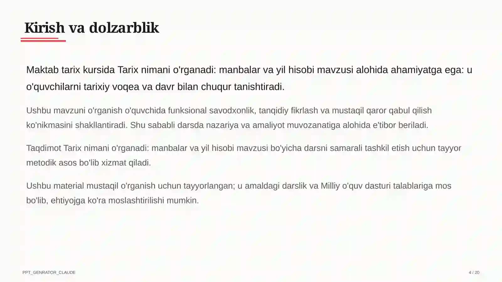 Tarix nimani o'rganadi: manbalar va yil hisobi (5-sinf) 4
