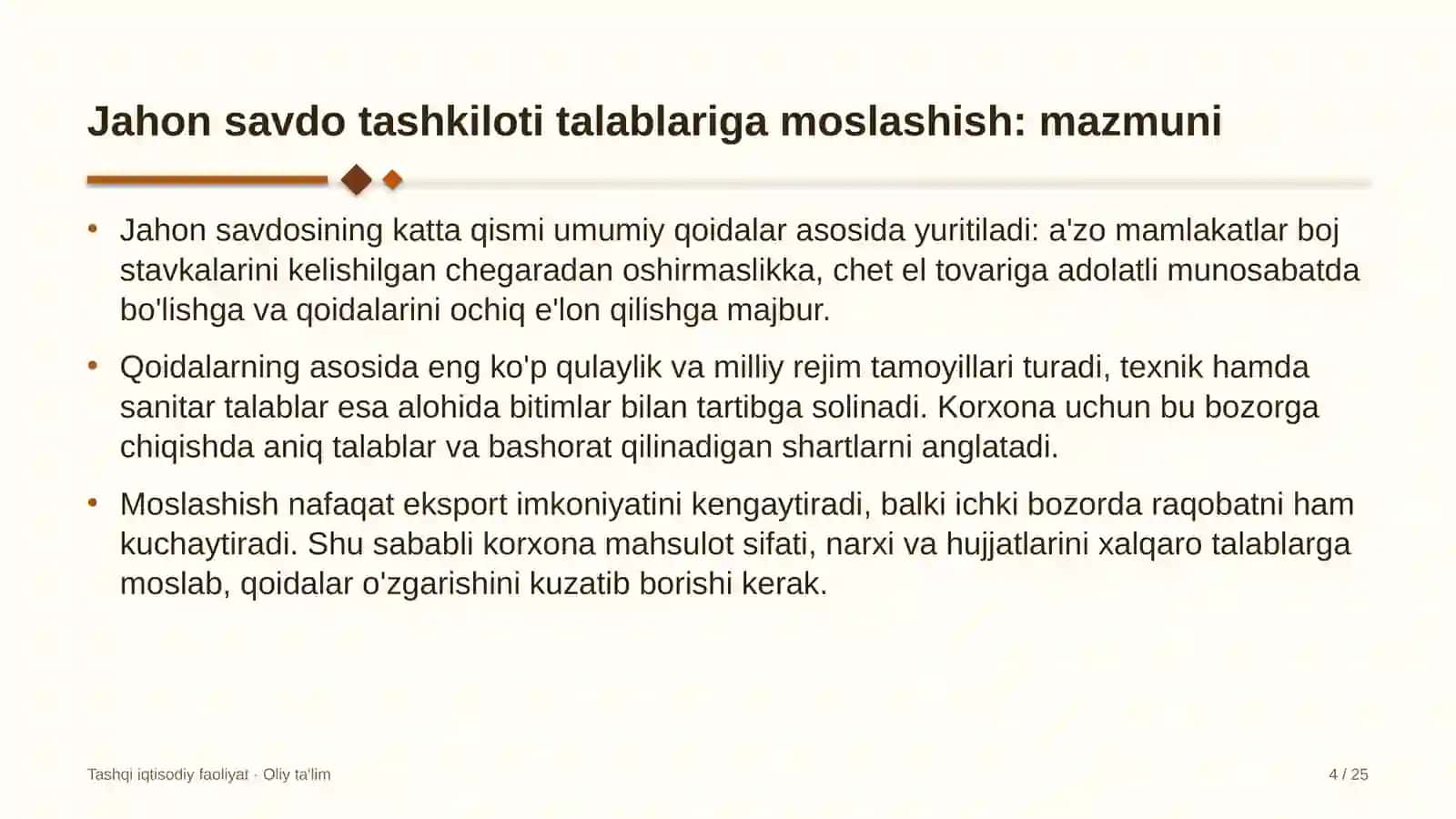 vagon ta'mirlash zavodlarida jahon savdo tashkiloti talablariga moslashish 2776 4