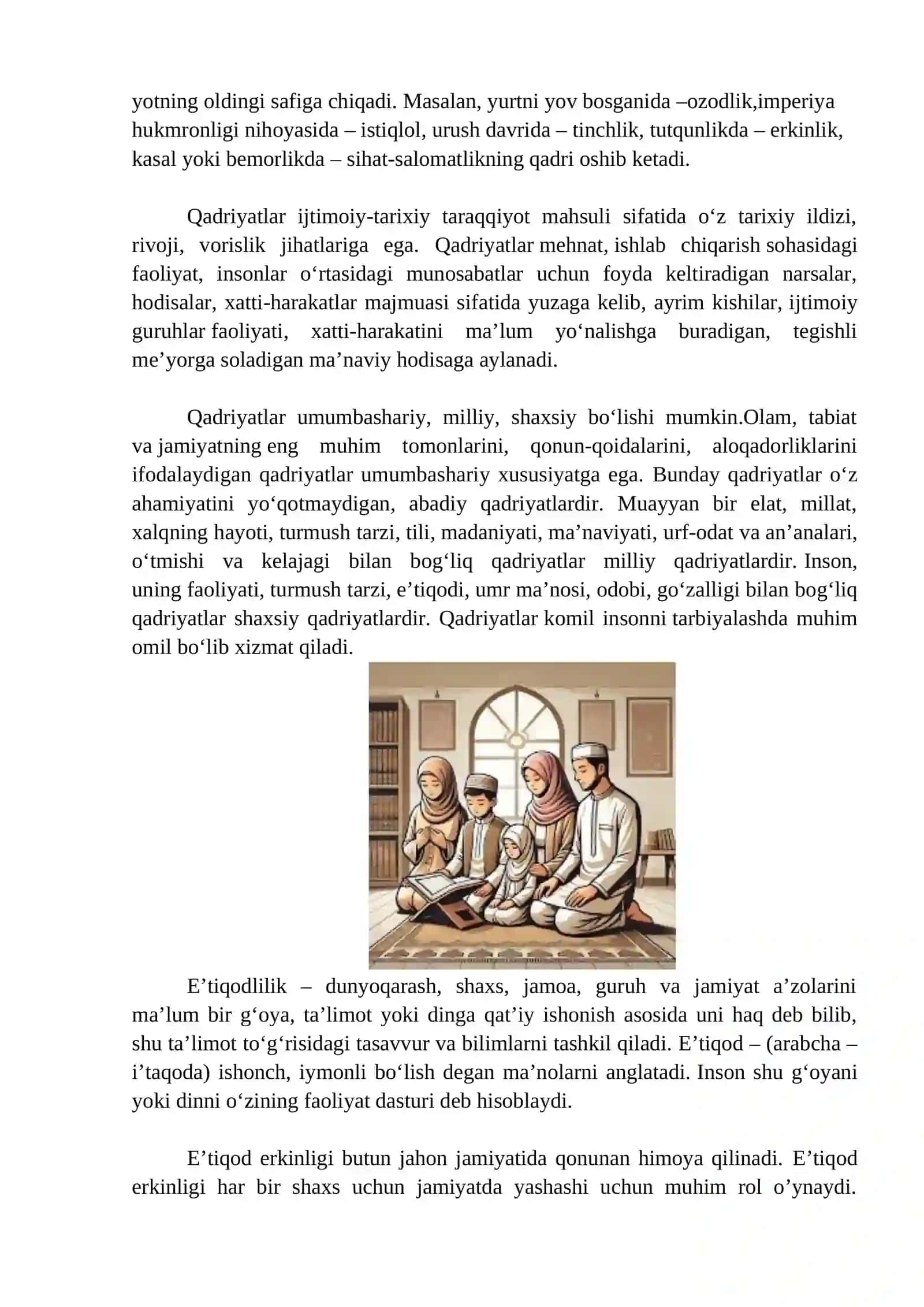 Islom va qadriyat referat 4