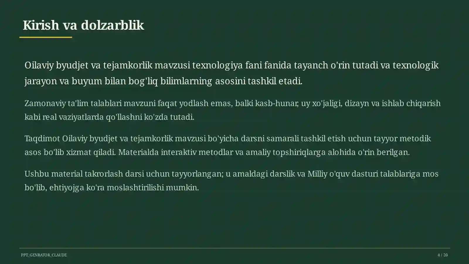 Oilaviy byudjet va tejamkorlik (9-sinf) 4