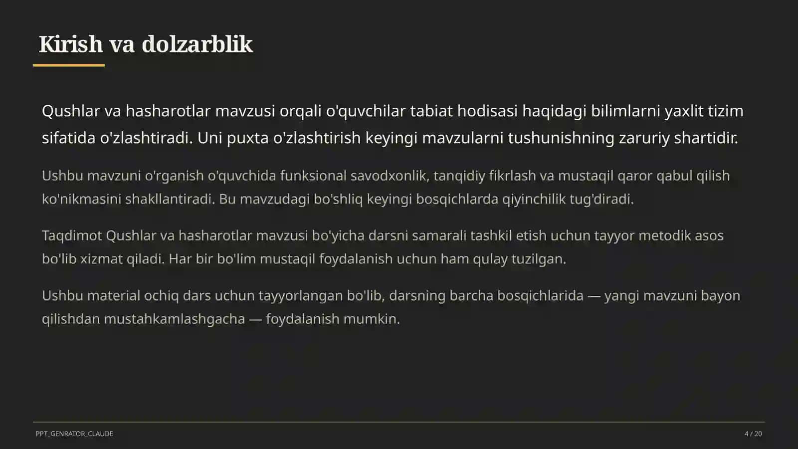 Qushlar va hasharotlar (2-sinf) 4