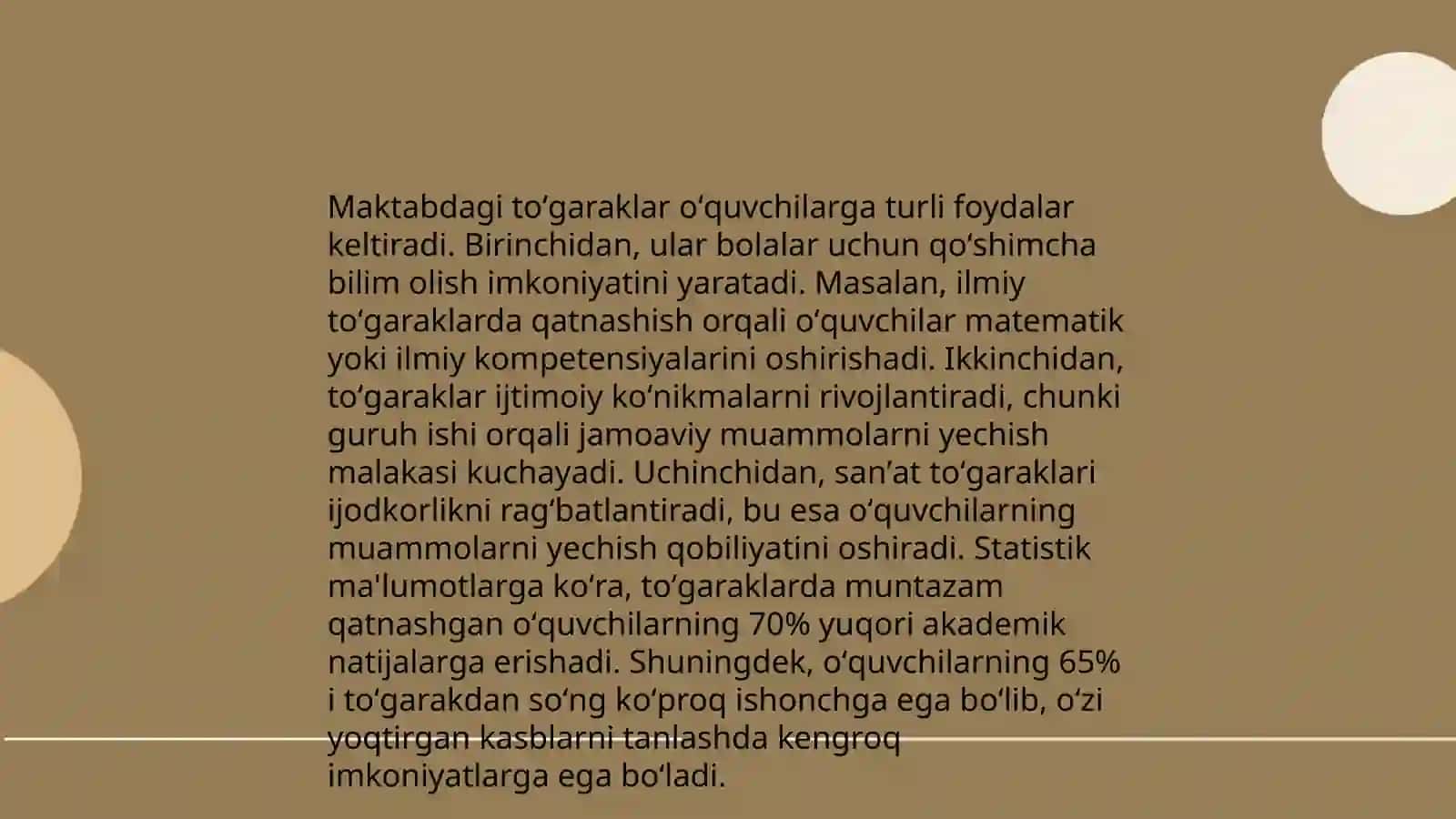 Sinfdan tashqari ishlarning taʼlim sifatiga taʼsiri 4