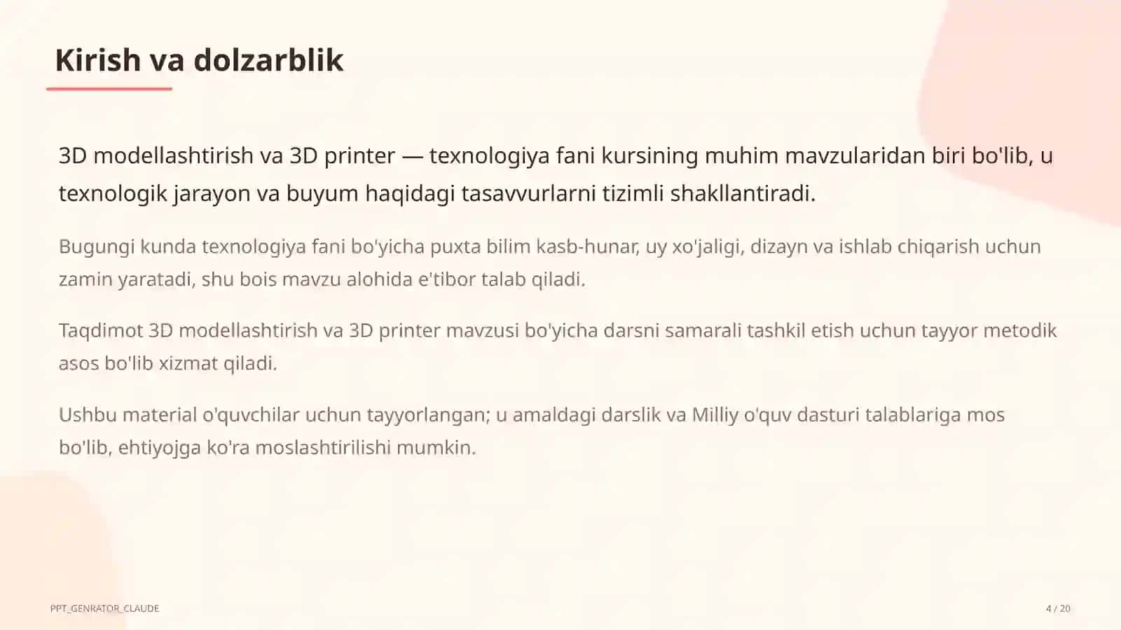 3D modellashtirish va 3D printer (10-sinf) 4