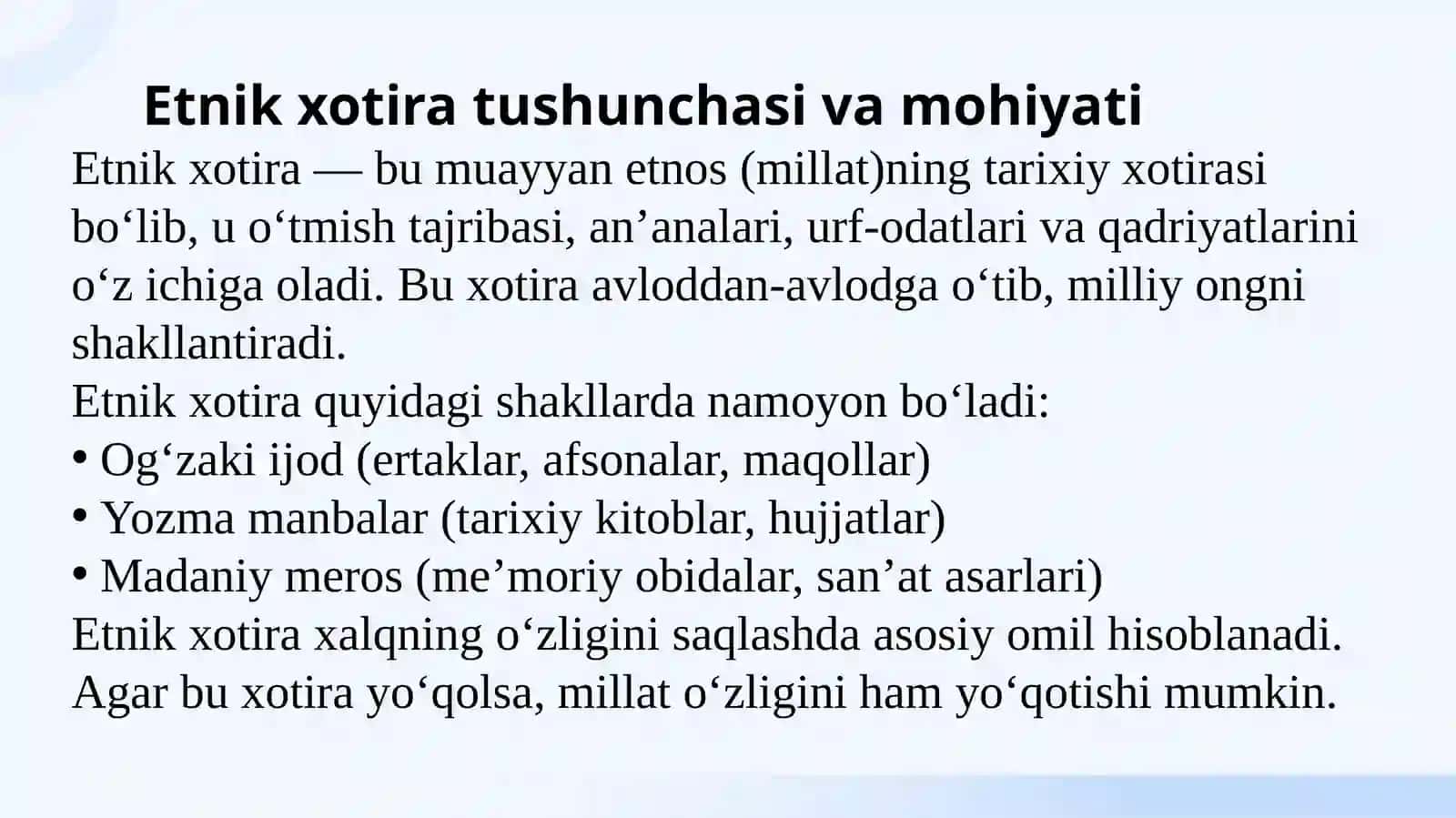 Etnik va ijtimoiy xotira 4
