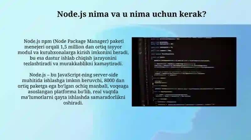 Node.js da tushuncha imkoniyatlari 4