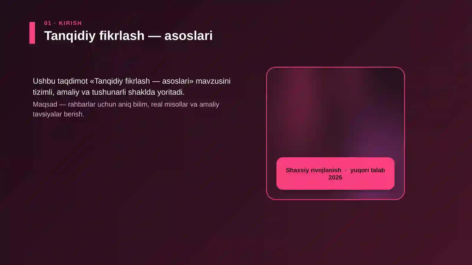 Tanqidiy fikrlash — asoslari 4