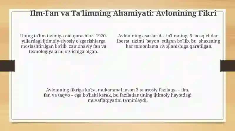 Avloniyning qarashlari 4