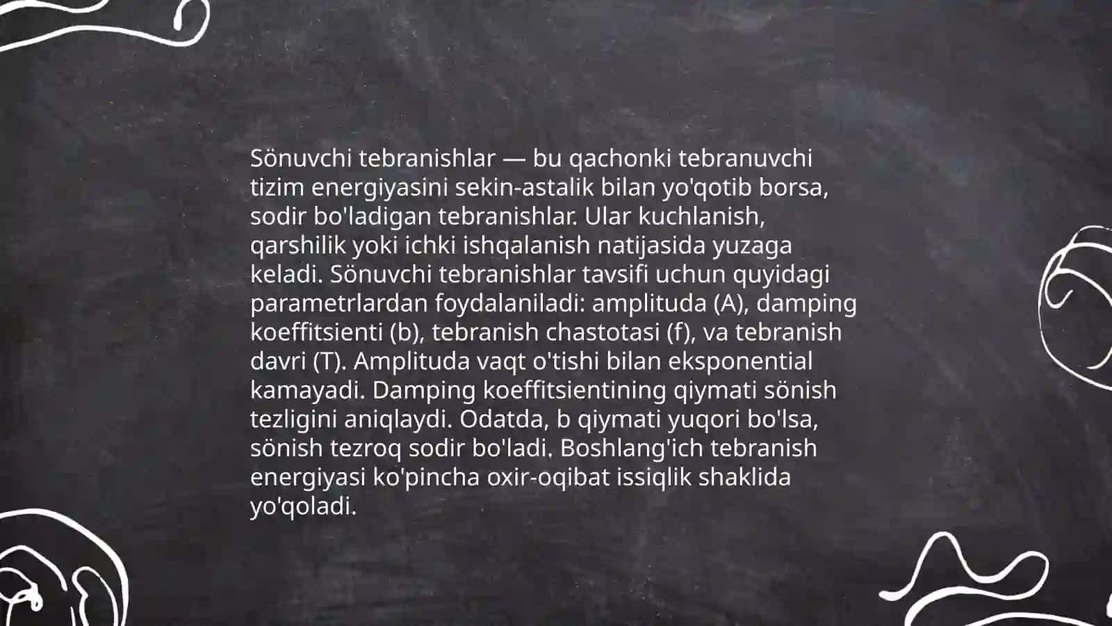 Sönuvchi va majburiy tebranishlar 4