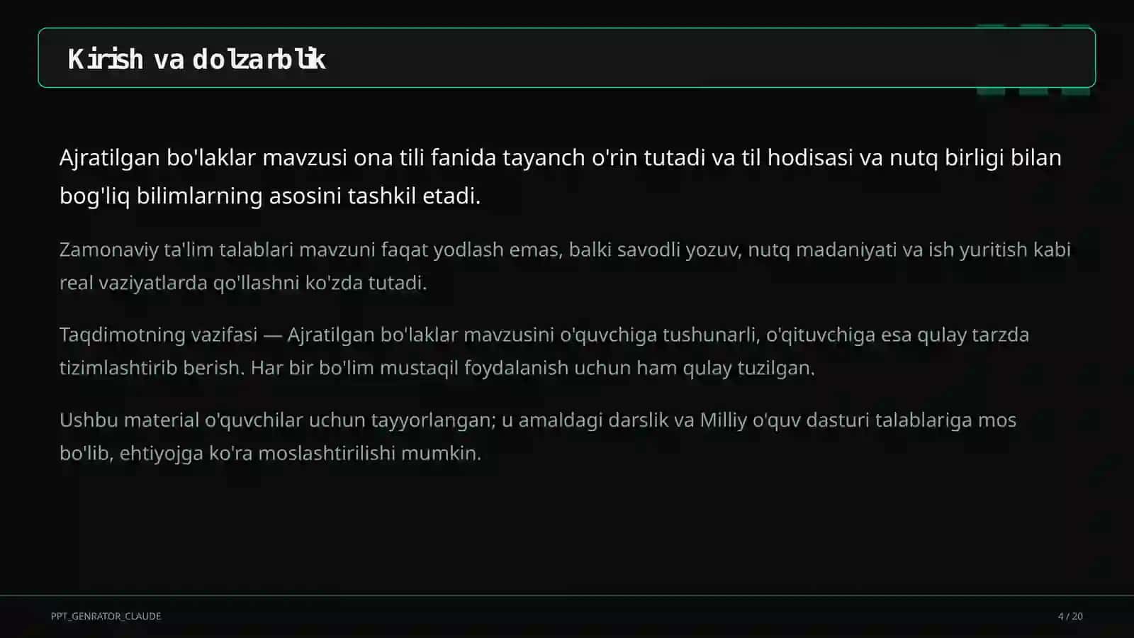Ajratilgan bo'laklar (8-sinf) 4