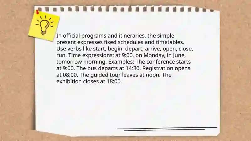 Simple Present for Future Events 4