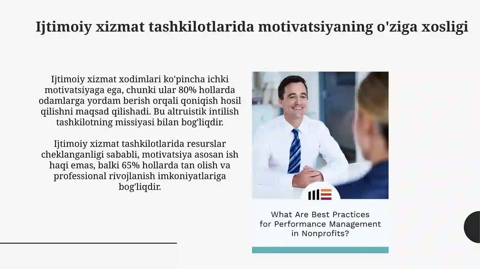 Ijtimoiy xizmat tashkilotida xodimlar motivatsiyasini boshqarish 4