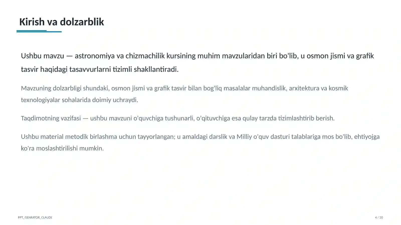 Chizmachilik asoslari: chizma asboblari va formatlar (8-sinf) 4