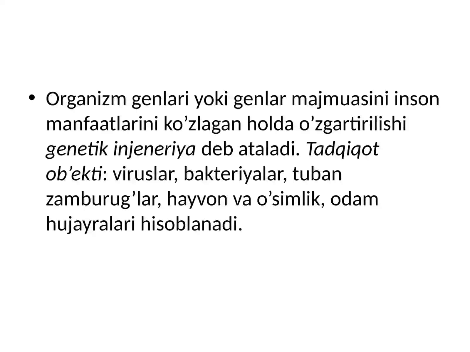 GEN MUHANDISLIGI VA BIOTEXNOLOGIYA 4