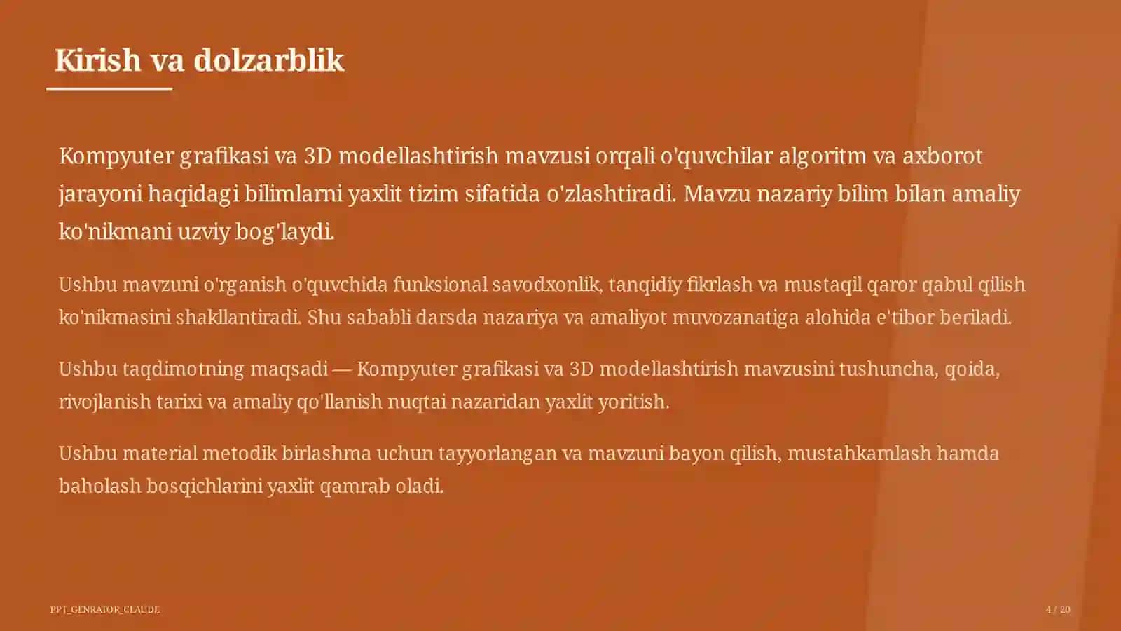 Informatika va axborot texnologiyalari (5– 11) — metodik birlashma uchun 4